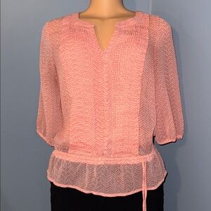 Chic A New Approach Petite Small Blouse - Coral Perfection